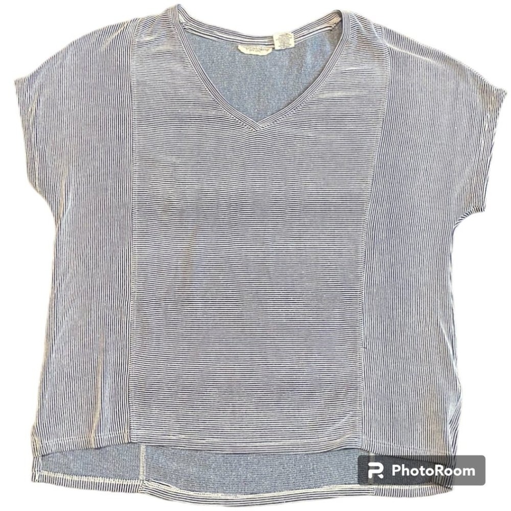 CHRISTIAN SIRIANO charcoal and white stripped‎ short top - women's XS